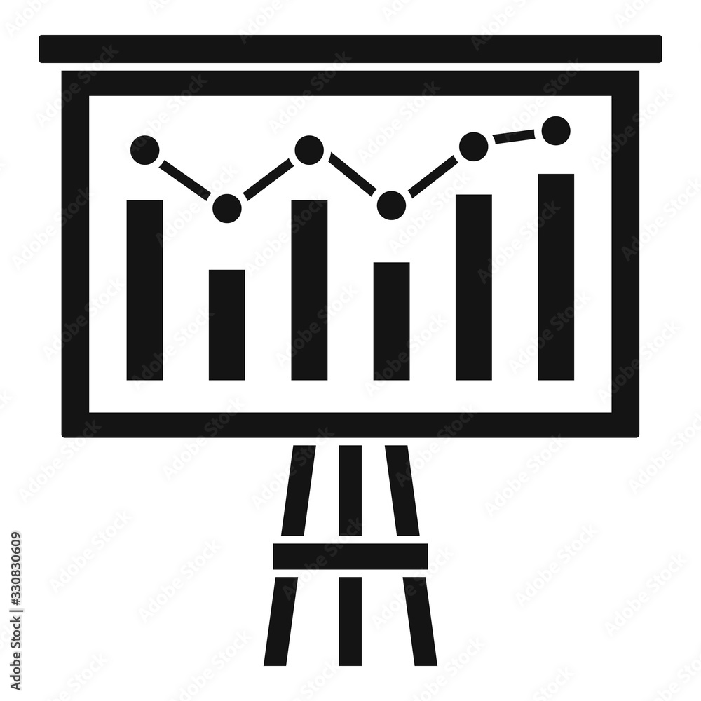 Poster graph chart banner icon. simple illustration of graph chart banner vector icon for web design isolat