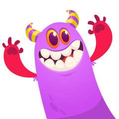 Funny cartoon monster. Vector Halloween illustration.