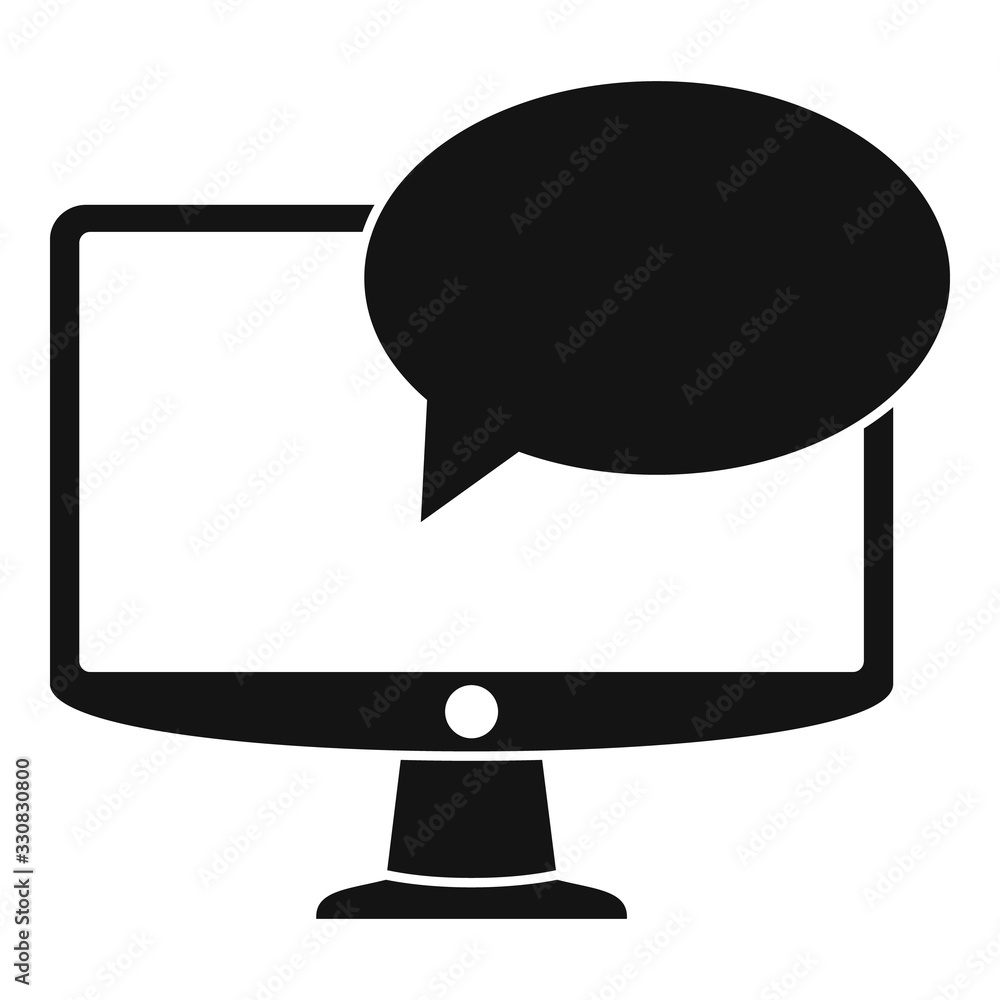 Poster monitor customer chat icon. simple illustration of monitor customer chat vector icon for web design 