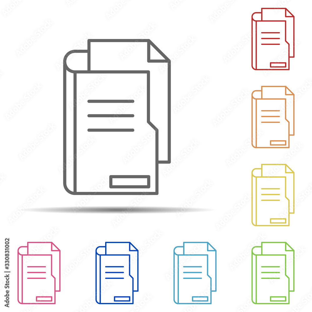 Aufkleber file multi color icon. element of workplace icon on white background