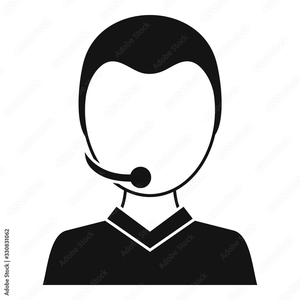 Poster customer man support icon. simple illustration of customer man support vector icon for web design is