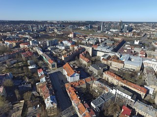 Fototapeta premium Vilnius Old Town. Drone footage.