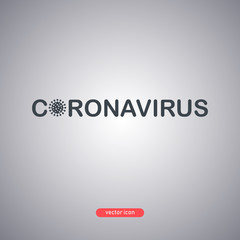 Coronavirus icon isolated on a gray background. Virus icon in a flat style. 