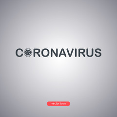 Coronavirus icon isolated on a gray background. Virus icon in a flat style. 