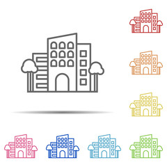 office building multi color icon. Element of workplace icon on white background