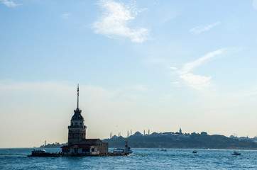 Built in the middle of the Bosporus strait, the Maiden`s Tower or Kiz Kulesi is one of the most recognizable landmarks in Istanbul. Tower also known as Leander`s Tower, Turkey