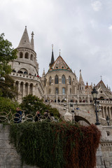 St. Matthias Church in Budapest, Hungary. Cloudy sky.