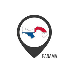 Map pointers with contry Panama. Panama flag. Stock vector illustration isolated on white background.