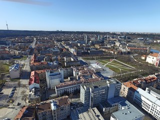 Obraz premium Vilnius Old Town. Drone footage.