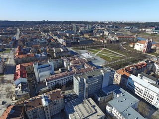 Fototapeta premium Vilnius Old Town. Drone footage.