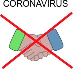 Coronovirus. Stop.Handshake. Infection. Vector illustration. Health.