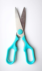 stationery scissors, holoboy color on a white isolated background