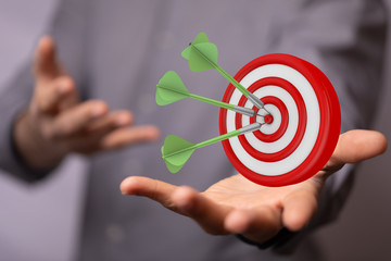 dart target arrow hitting on bullseye which is the ultimate goal that everyone wants.