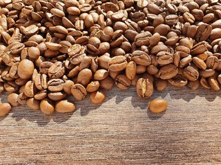 roasted coffee beans, arabica. coffee background