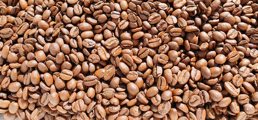roasted coffee beans, arabica. coffee background
