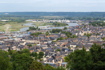 Fototapeta na wymiar Honfleur, France. Top view of the city