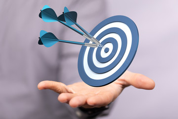 dart target arrow hitting on bullseye which is the ultimate goal that everyone wants.