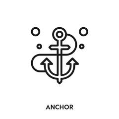 anchor vector line icon. Simple element illustration. anchor icon for your design. Can be used for web and mobile.