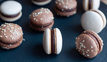 Macarons with chocolate ganache