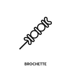 brochette vector line icon. Simple element illustration. brochette icon for your design. Can be used for web and mobile.