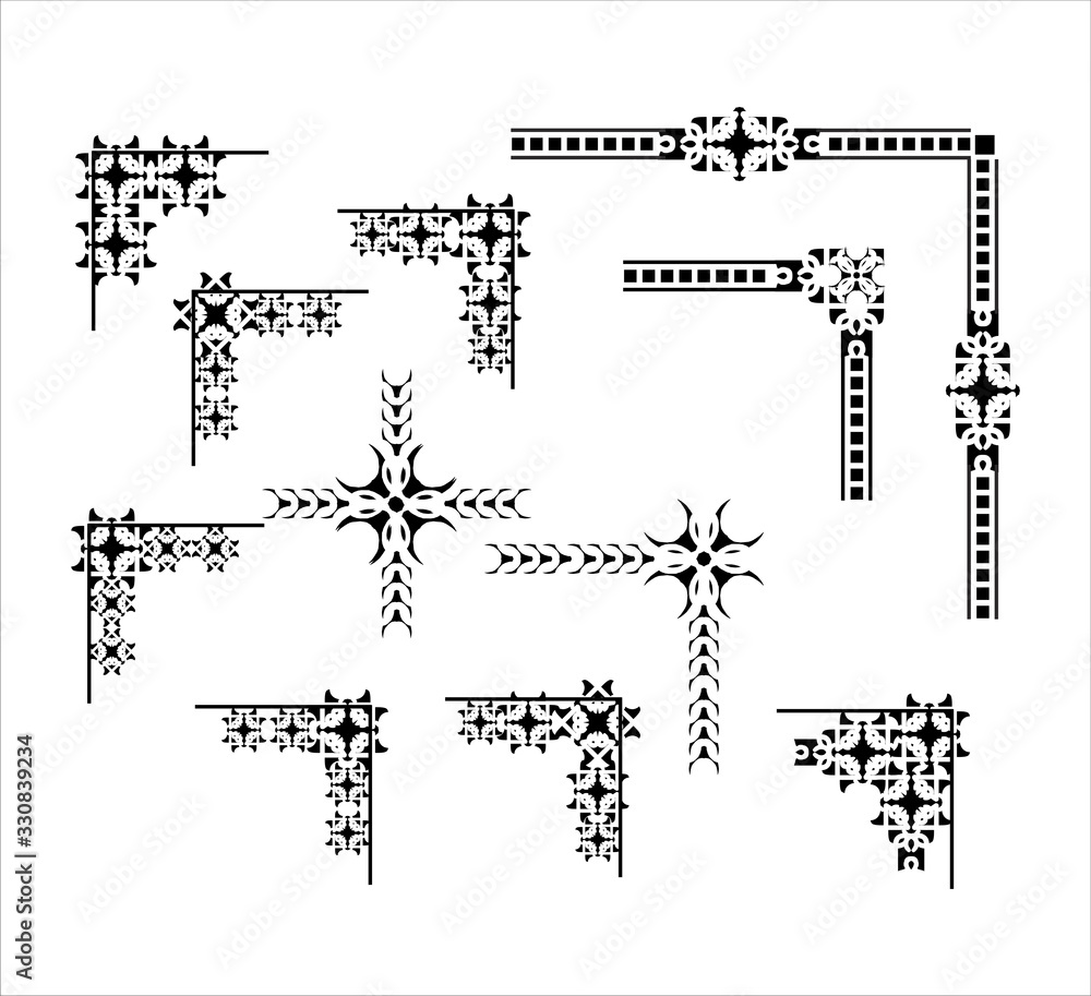 Poster decorative corner and frame element