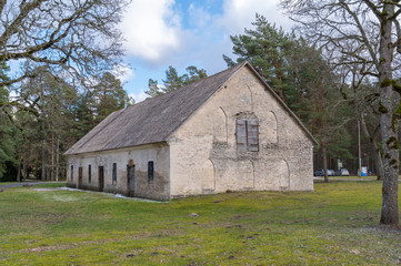 Plakat old barn building in estonia