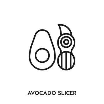 avocado slicer vector line icon. Simple element illustration. avocado slicer icon for your design. Can be used for web and mobile.