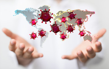 Covid-19 coronavirus, virus that causes acute respiratory infections and the common cold,...