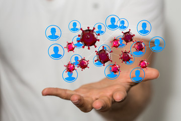 flu virus attack digital 3d