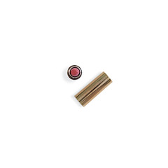 Top view of open lipstick isolated on white background