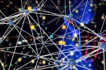 code data concept in hand digital 3d