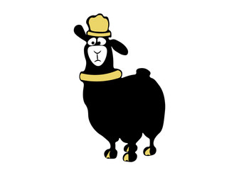 sheep, easter, holidays, white sheep with hat and scarf