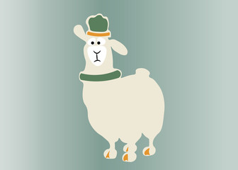sheep, easter, holidays, white sheep with hat and scarf