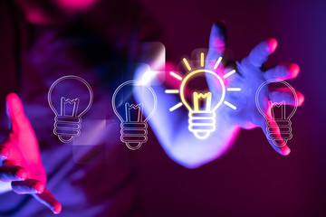 solution concept business idea lamp