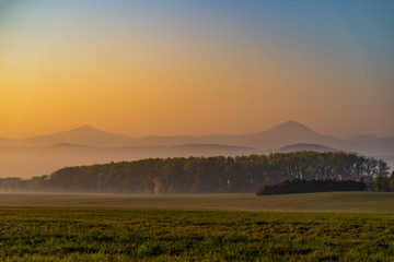 Colorful sunrise in the Nord Bohemia