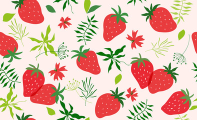 Seamless pattern with strawberry. Vector - 330844605