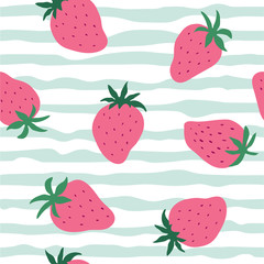 Seamless pattern with strawberry. Vector