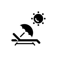 Sunbathe Vector Icon Glyph style illustration.