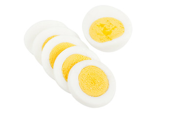 sliced boiled eggs