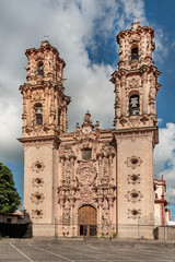 Fototapeta premium Santa Prisca Church, Taxco, Mexico. Historic church in the picturesque colonial town called Taxco