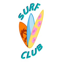 Surfing club icon. Isometric illustration of surfing club vector icon for web