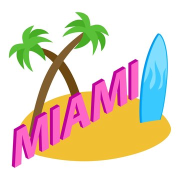 Miami Beach Icon. Isometric Illustration Of Miami Beach Vector Icon For Web