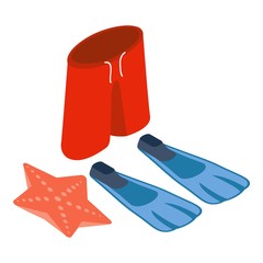 Swim time icon. Isometric illustration of swim time vector icon for web