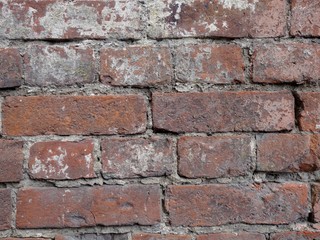 Obraz premium a fragment of a worn old brick wall as a background