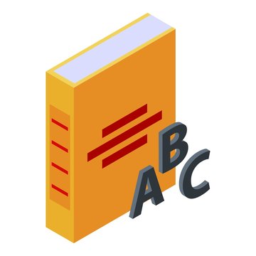 Abc book icon. Isometric of abc book vector icon for web design isolated on white background
