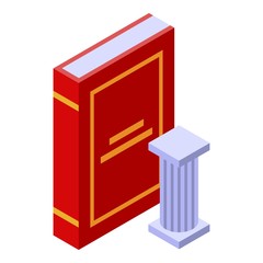 School history book icon. Isometric of school history book vector icon for web design isolated on white background