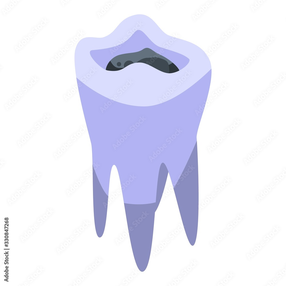 Poster caries tooth restoration icon. isometric of caries tooth restoration vector icon for web design isol