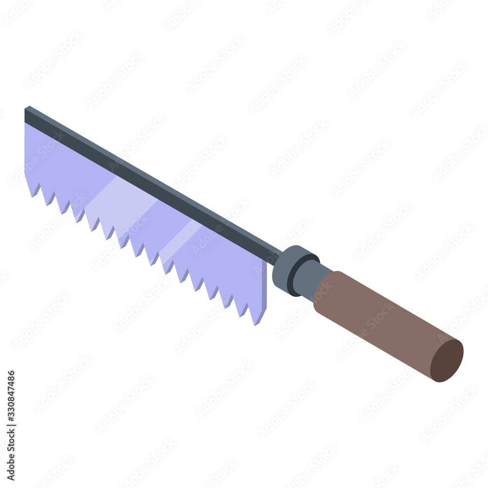 Poster carpenter saw icon. isometric of carpenter saw vector icon for web design isolated on white backgrou