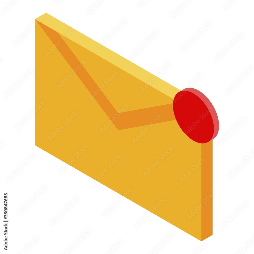 Aufkleber new mail icon. isometric of new mail vector icon for web design isolated on white background