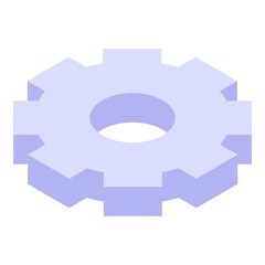 Digital gear icon. Isometric of digital gear vector icon for web design isolated on white background